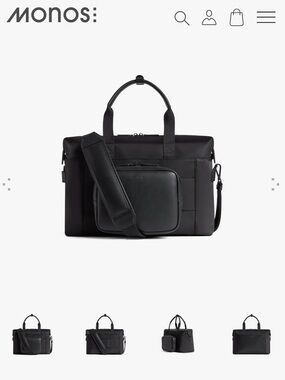 MONOS trolley sleeve Metro Duffel Black Leather-Trim Travel Bag laptop